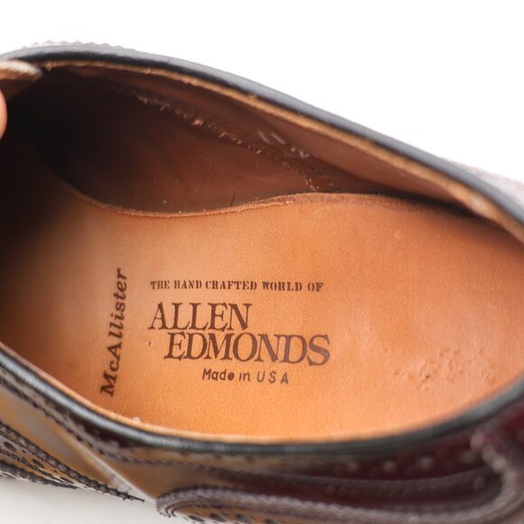 Allen Edmonds McAllister Men\'s 11 B Wingtip Burgundy Oxford Brogue Dress Shoes main image 9